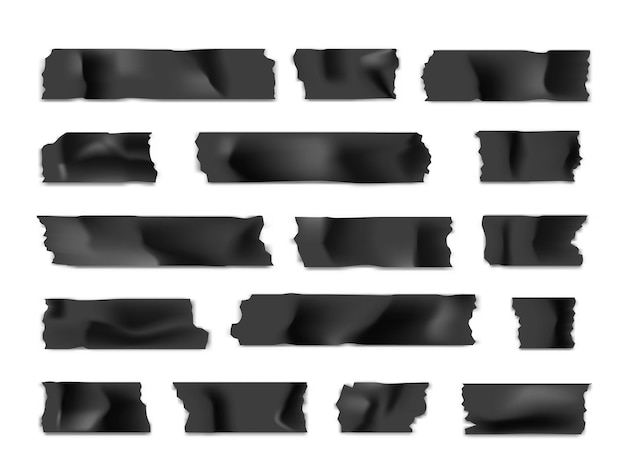 Vektor klebeband-set klebrigem papierstreifen, isoliert auf weißem hintergrund vektor-illustration