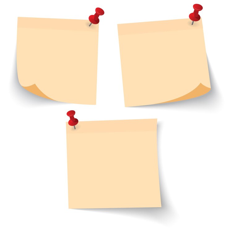 Vektor kleben sie notizpapier mit orangefarbenem isolat auf weißer hintergrundvektorillustration