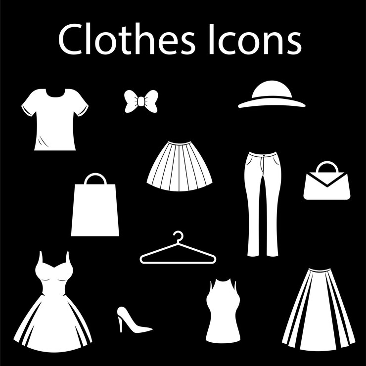 Kleidung Mode Icons Sammlung einfache Illustration