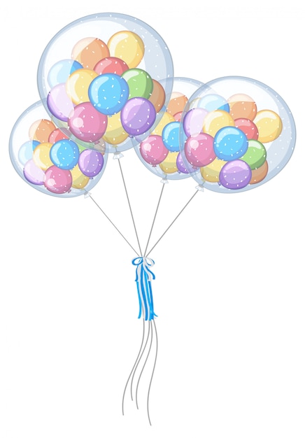Vektor kleine ballons in vier großen