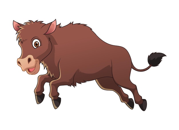 Kleine bison-karikatur-tierillustration