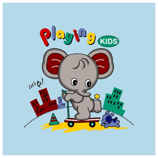 Kleine elefant design cartoon vektorillustration