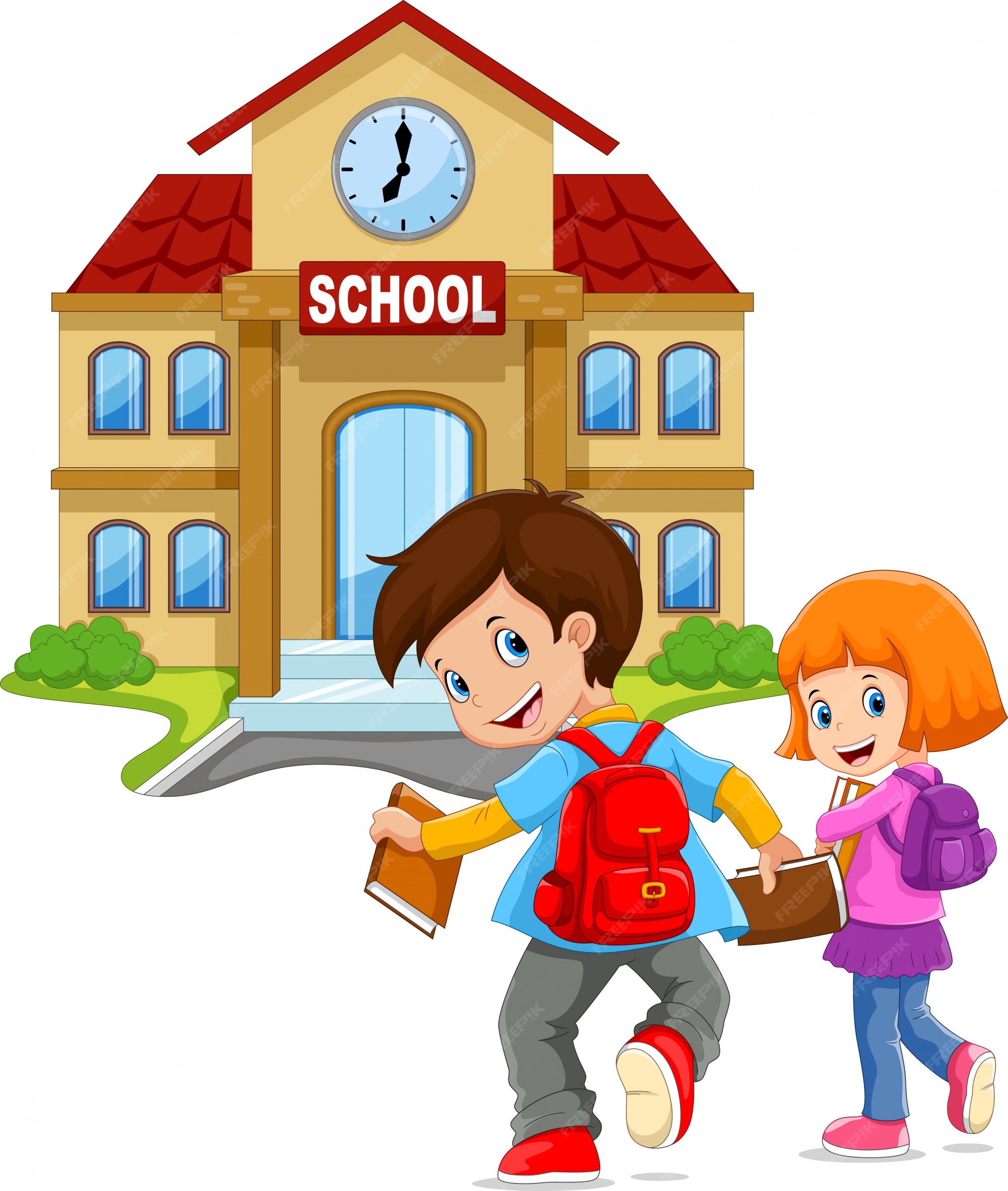 Kleine Kinder Gehen Zur Schule Premium Vektor kleine-kinder-gehen-zur-schule-premium-vektor