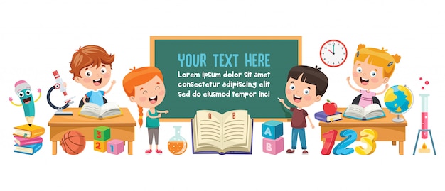 Kleine studierende und lesende Studenten