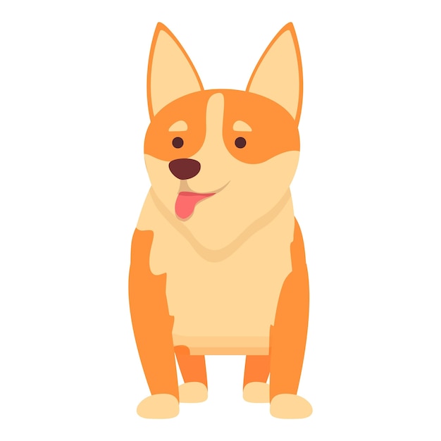 Kleiner Hund-Symbol-Cartoon-Vektor Niedlicher Corgi Royal Canine