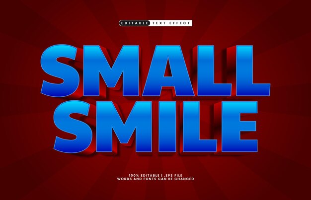 kleiner lächelnder, bearbeitbarer Text-Effekt mit einem Kinder- und Happy-Text-Stil