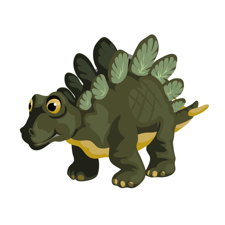 Kleiner Stegosaurus. Cartoon Dinosaurier Bild. Netter Dinosauriercharakter. Wohnung lokalisiert auf weißem Hintergrund.