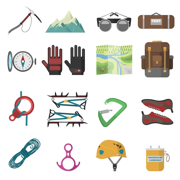 Klettern icons set.