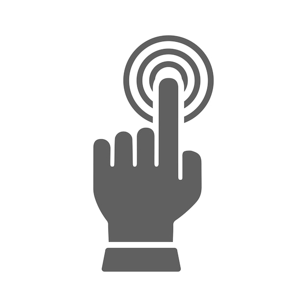 Klicken Sie auf das Hand-Touch-Symbol Graue Vektorgrafiken