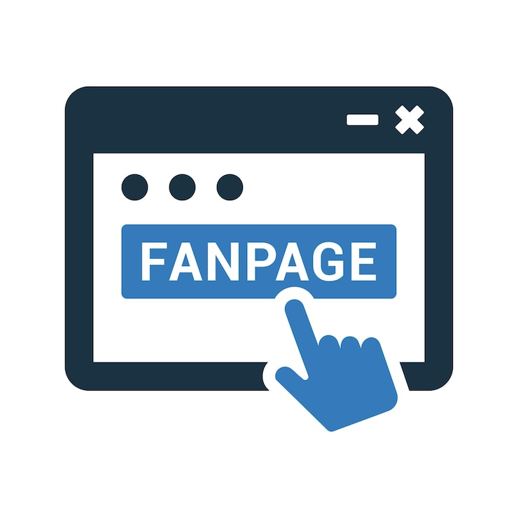 Vektor klicken sie auf das symbol "fanpage anmelden" glyph-stil-vektor eps