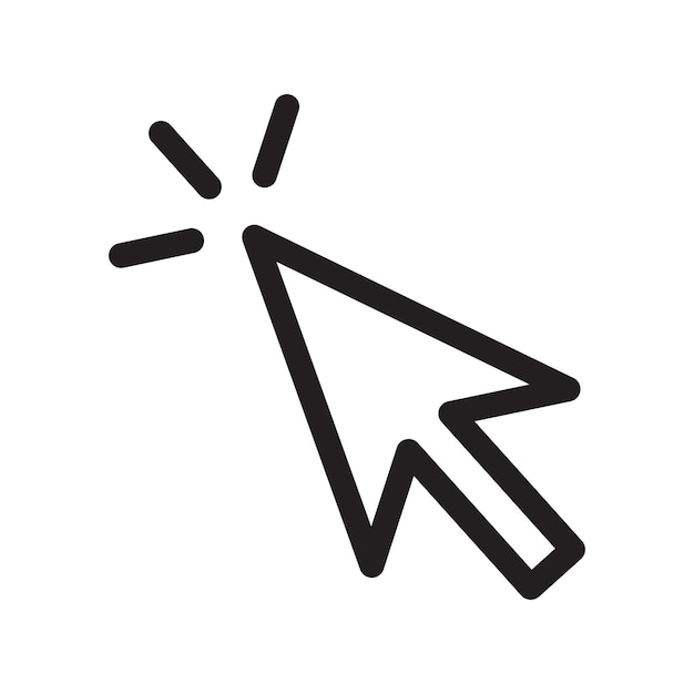 Klicken Sie auf das Symbol für das schwarze Linien-Art-Vektor-Logo