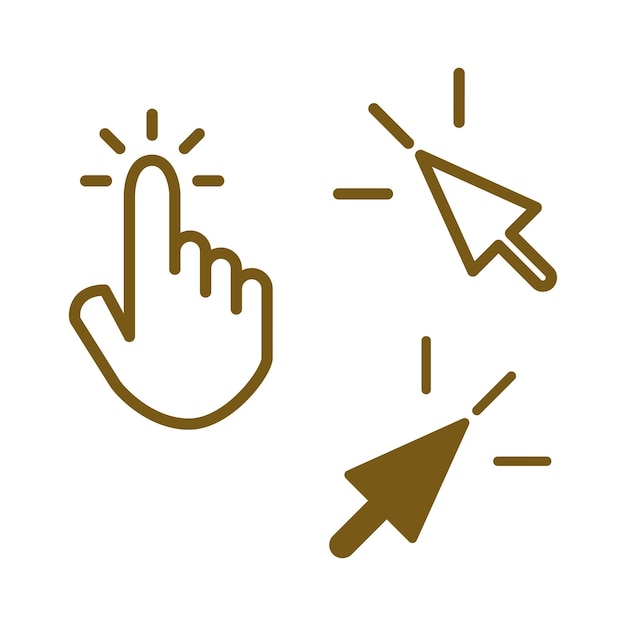Klicken Sie auf Zeiger-Icon-Vektor-Design-Vorlagen