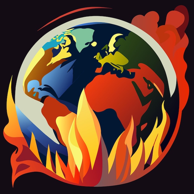 Vektor klimakrisen-inferno-illustration zum weltumwelttag