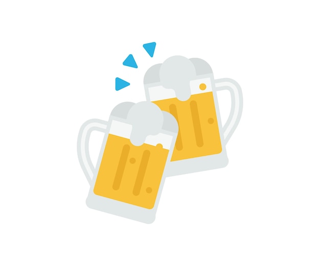 Klirrende Bierkrüge Vektor-isoliertes Symbol Klirrende Bierkrüge Emoji-Illustration Klirrende Bierkrüge