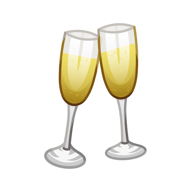 Klirrende champagnergläser große ikone des emoji-cocktails