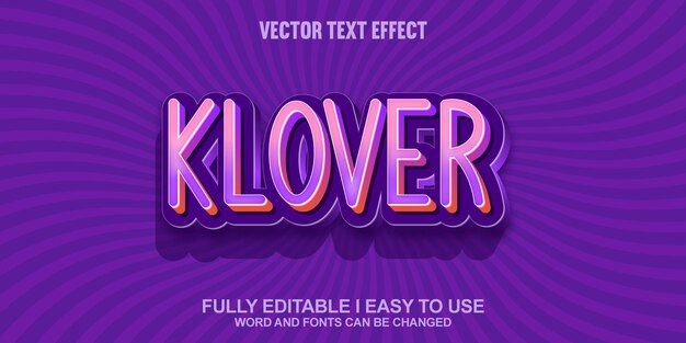 Klover-bearbeitbare Vektor-3D-Text-Effekt