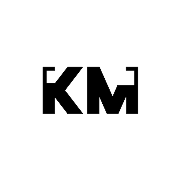 KM-Monogramm-Logo-Design, Buchstabe, Text, Name, Symbol, monochromes Logo, Alphabet-Zeichen, einfaches Logo