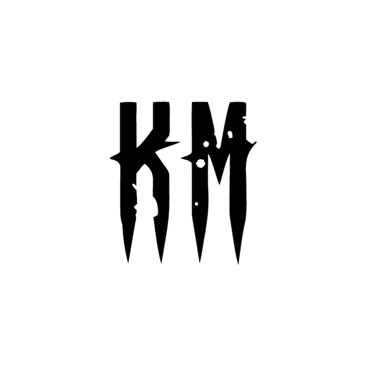 Vektor km-monogramm-logo-design, buchstabe, text, name, symbol, monochromes logo, alphabet-zeichen, einfaches logo