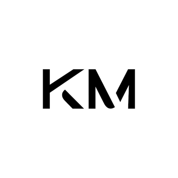 KM-Monogramm-Logo-Design, Buchstabe, Text, Name, Symbol, monochromes Logo, Alphabet-Zeichen, einfaches Logo
