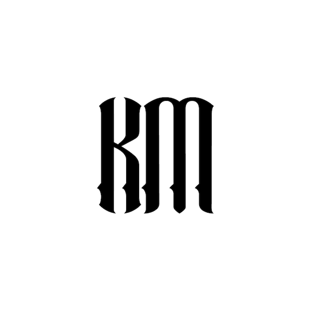 KM-Monogramm-Logo-Design, Buchstabe, Text, Name, Symbol, monochromes Logo, Alphabet-Zeichen, einfaches Logo