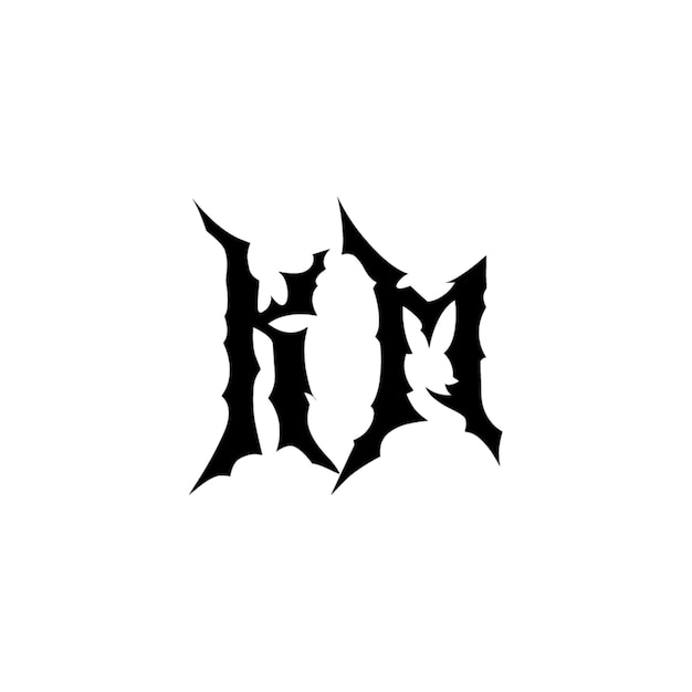 KM-Monogramm-Logo-Design, Buchstabe, Text, Name, Symbol, monochromes Logo, Alphabet-Zeichen, einfaches Logo
