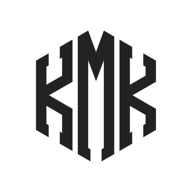 KMK-Logo-Design Anfangsbuchstaben KMK-Monogramm-Logo in sechseckiger Form
