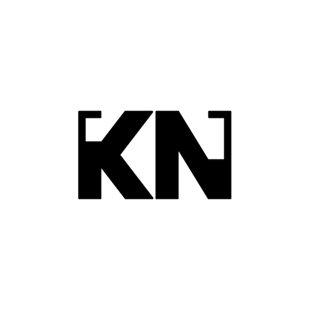 KN-Monogramm-Logo-Design, Buchstabe, Text, Name, Symbol, monochromes Logo, Alphabet-Zeichen, einfaches Logo