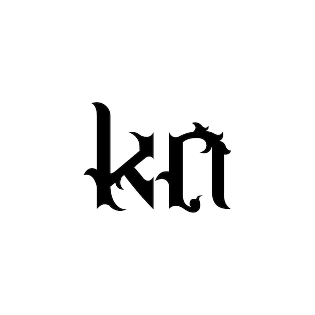 KN-Monogramm-Logo-Design, Buchstabe, Text, Name, Symbol, monochromes Logo, Alphabet-Zeichen, einfaches Logo
