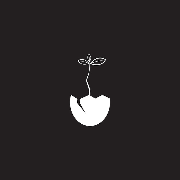 Knacken sie ei mit pflanze wachsen logo symbol symbol vektor grafik design illustration idee kreativ