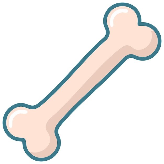 Knochenteil für Hunde flache Vektorillustration