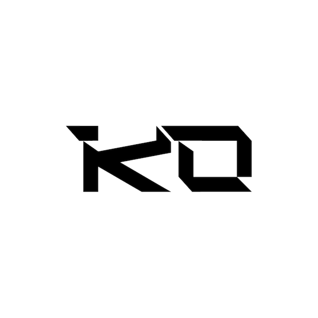 KO-Monogramm-Logo-Design, Buchstabe, Text, Name, Symbol, einfarbig, Logo, Alphabet, Zeichen, einfaches Logo