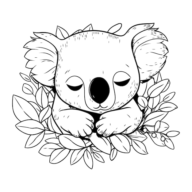 Vektor koala-cartoon-design tier niedliches zooleben natur und fauna thema vektorillustration