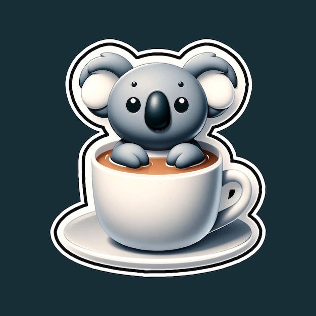 Vektor koala in einer teetasse