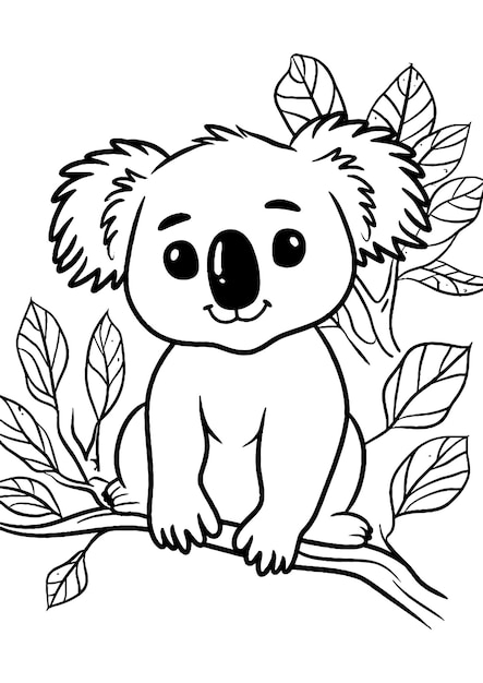 Koala-Malungsblatt Koala-Linienkunst Koala-malungsblatt