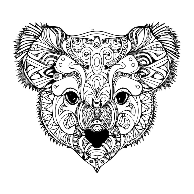 koala tierschmuck vektorillustration handgezeichnet