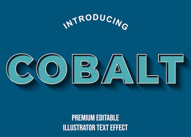 Kobalt - 3d blue text effect schriftstil