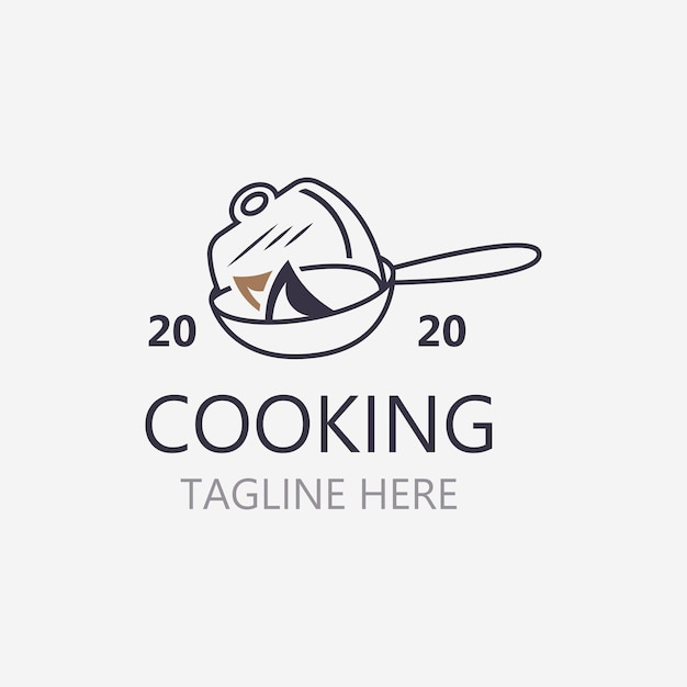 Koch-logo-design icon oder symbol inspration einfache linie für das restaurantgeschäft.