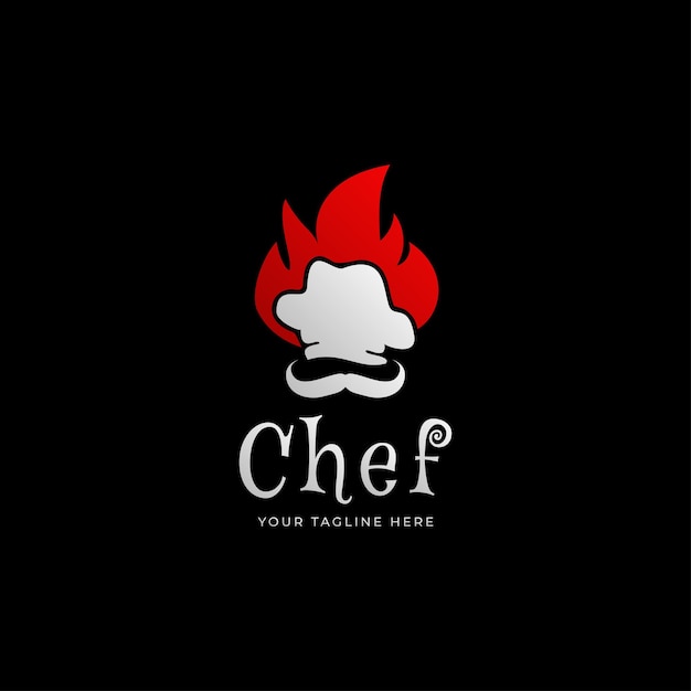 Koch und feuer-logo-restaurant-logo-design-vorlage
