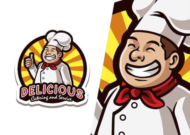 Kochchef maskottchen logo illustration