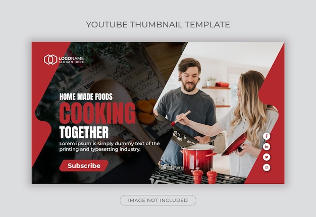 Vektor kochen youtube-video-thumbnail-vorlagendesign