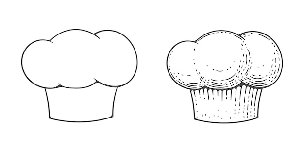 Vektor kochmütze skizze vintage-gravur-stil