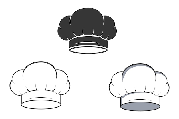 Kochmütze, vektor, kochmütze, kochmütze, silhouette, restaurantausrüstung, kochausrüstung, clipart