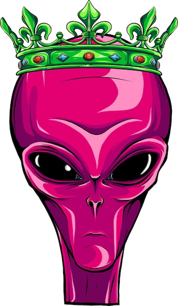 Vektor könig-alien-maskottchen-logo-design