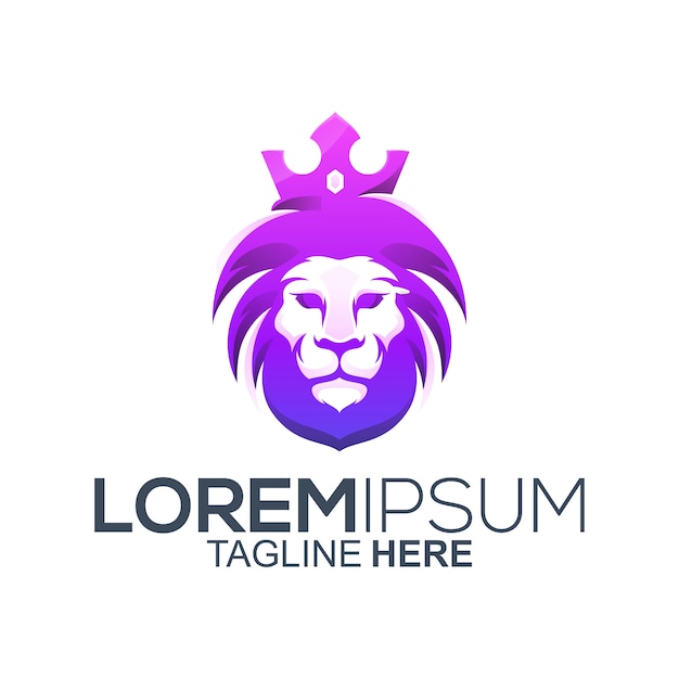 Vektor könig der löwen logo design