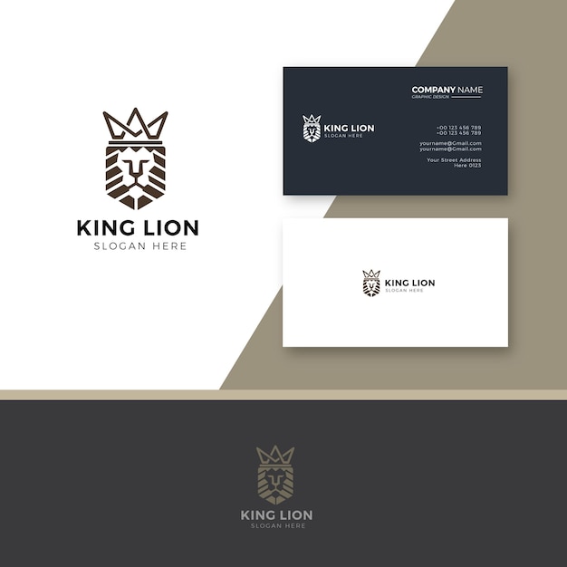 König der löwen logo und visitenkarte