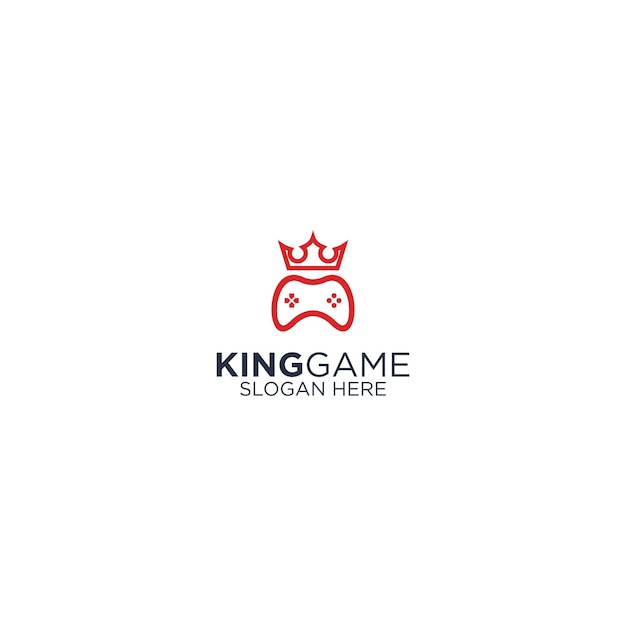 Vektor könig und gamecontroller-logo-design-vorlage