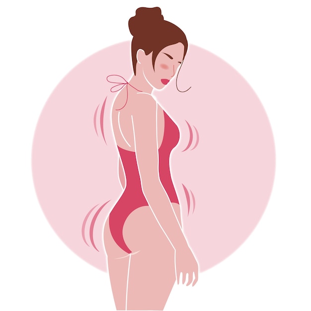Körpermaß und Ernährung der Silhouette der eleganten Frau