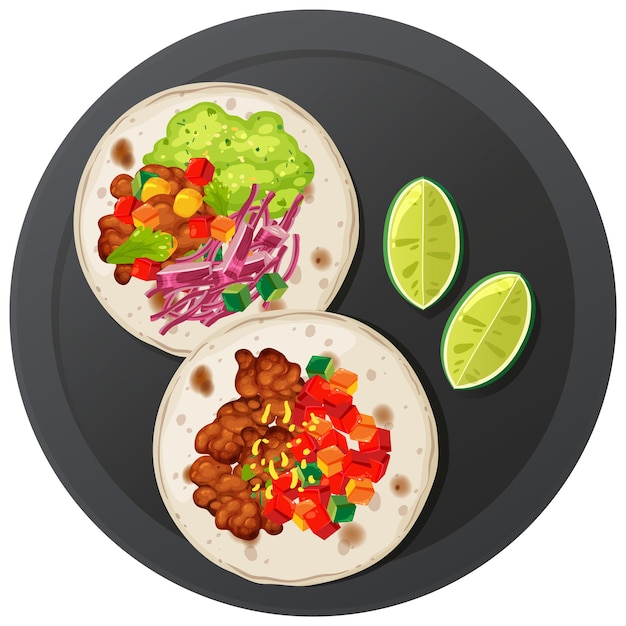 köstliche mexikanische Tacos auf dem Teller