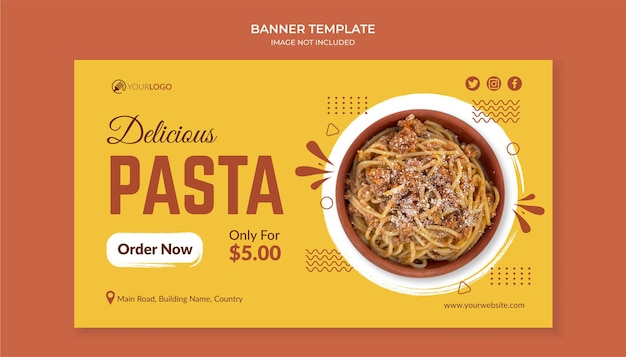 Köstliche Pasta Food Banner Vorlage