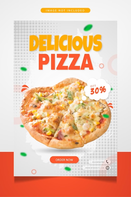 Köstliche pizza-poster-werbebanner-design-vorlage